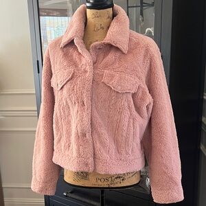 Honey Punch Blush Pink Teddy Jacket